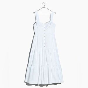 Madewell white tiered midi dress 2 NWT